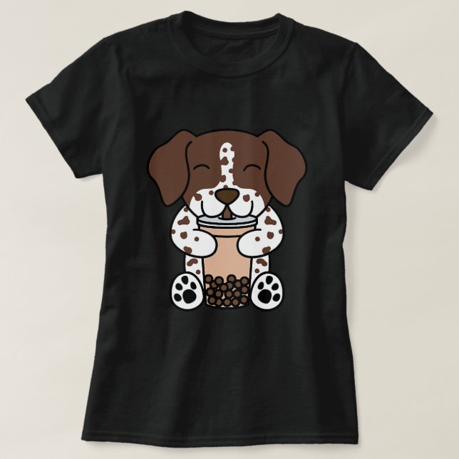 Boba Bubble Mjölk Tea German Shorthar Pointer Do T Shirt (Design framsida)