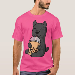 Boba Bubble Mjölk Tea Käpp Corso Hund Premium T Shirt