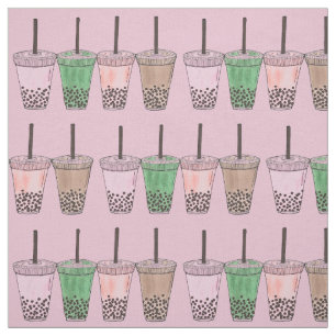 Boba Bubble Tapioca Pearl Mjölk Tea Drinks Foodie Tyg