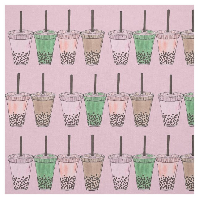 Boba Bubble Tapioca Pearl Mjölk Tea Drinks Foodie Tyg (Provkarta)