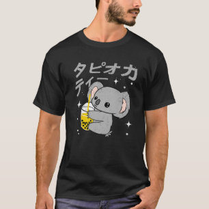 Boba Bubble Tea Älskare Kawaii Koala Japanska Ord T Shirt