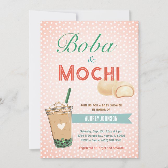 Boba Bubble Tea Baby Shower Japan Korea Kawaii Inbjudningar (Framsida)