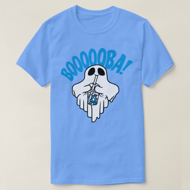 Boba Bubble Tea dricker Ghost Funny Booooba Hall T Shirt (Design framsida)