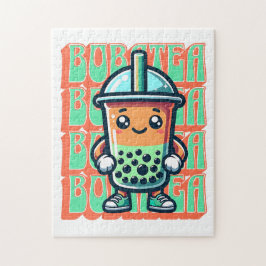 Boba Bubble Tea Kawaii Cute Tecknad Pussel