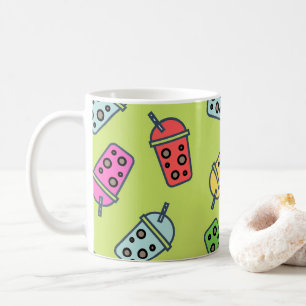 Boba Bubble Tea Mönster Kaffemugg