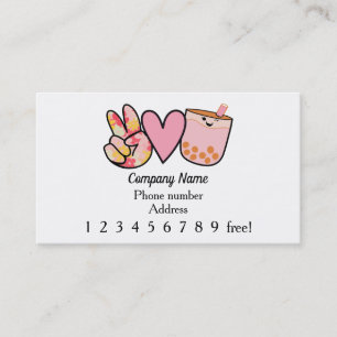 Boba Bubble Tea Reward Card Lojalitetskort