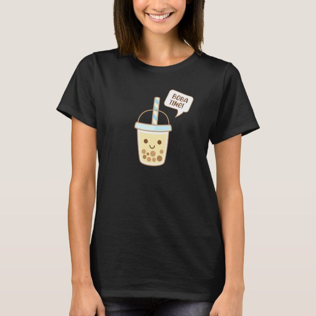 Boba Bubble Tea Time T Shirt (Framsida)