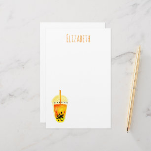 Boba Bubble tekonst illustration Brevpapper
