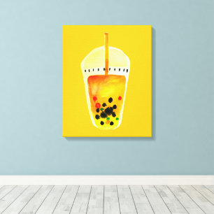 Boba Bubble tekonst illustration Canvastryck