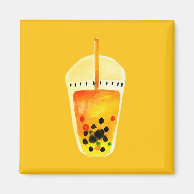 Boba Bubble tekonst illustration Magnet (Framsidan)