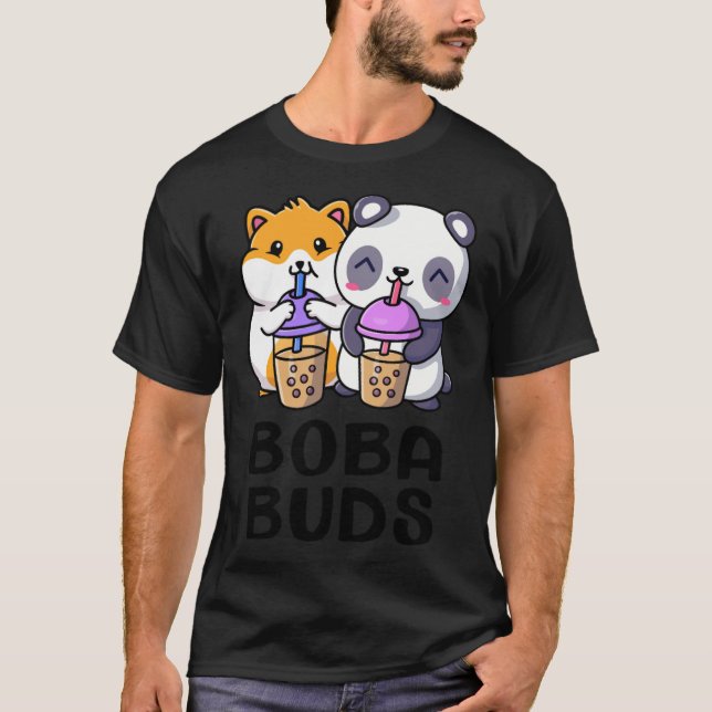 Boba Buds Kawaii Cute Bubble Tea Hamster amadeus a T Shirt (Framsida)