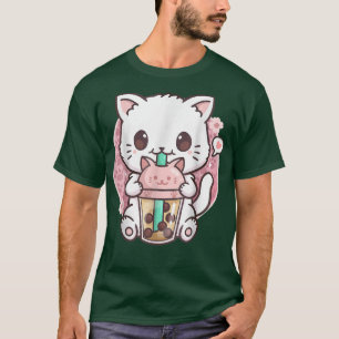 Boba Cat Boba Tea Bubble Tea Kawaii Anime Cat Kawa T Shirt