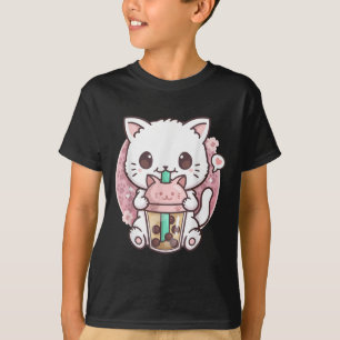 Boba Cat Boba Tea Bubble Tea Kawaii Anime Cat Kawa T Shirt