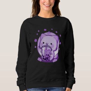 Boba Cat Drinking Boba Tea Cute Cat Japansk finny T Shirt
