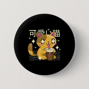 Boba Cat Kawaii Anime Jape Food Girls Officiell Knapp