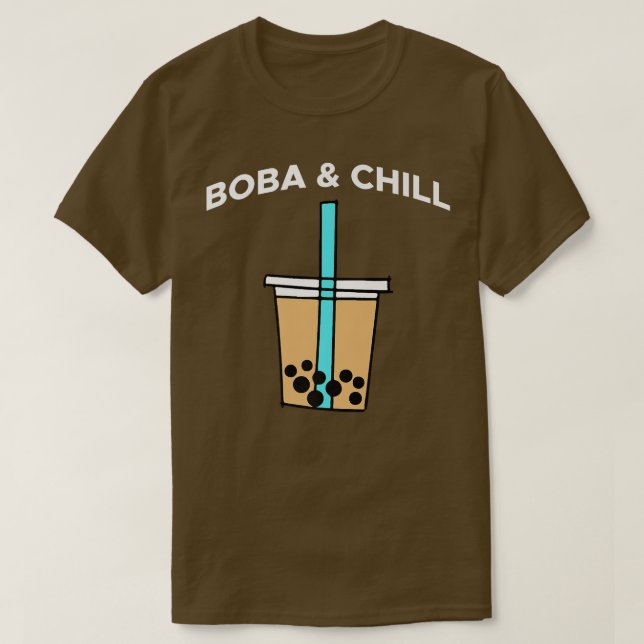 Boba & Chill Bubble Tea Premium  T Shirt (Design framsida)