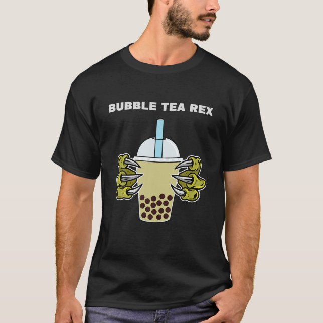 Boba Dinosaur Klo Bubble Tea Rex T Shirt (Framsida)