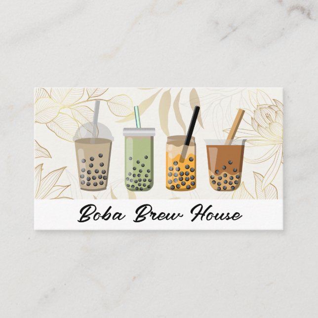Boba Drinks | Smoothie Beverages Visitkort (Framsida)