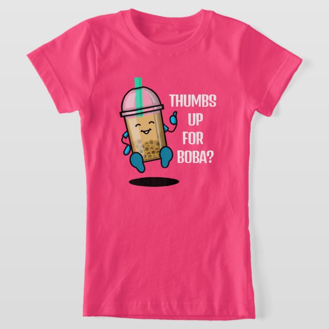 Boba-dryck med personlig text T-Shirt (Laydown)