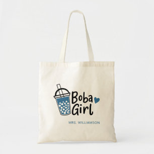 Boba Girl Bubble Tea Älskare Personlig Tygkasse