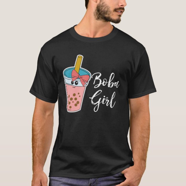 Boba  Girl Milk Tea Bubble Tea MP T Shirt (Framsida)