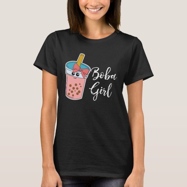 Boba  Girl Milk Tea Bubble Tea MP T Shirt (Framsida)