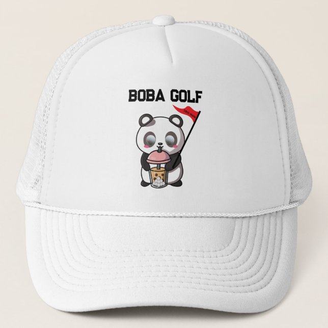 Boba Golf | Mjölk Te | Bubbel Golf | Golfare Keps (Framsida)