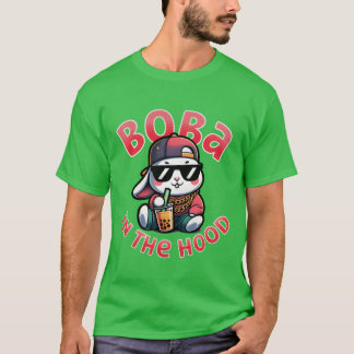 Boba i Hood Cool 90s Hip Hop Bubbleea Rab ret T Shirt