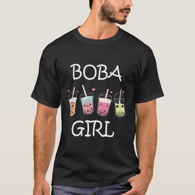 Boba Kawaii Bubble Tea Ns T Shirt (Framsida)