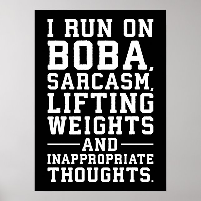 Boba, lyktvikt, olämpligt ljus, gym poster (Framsidan)