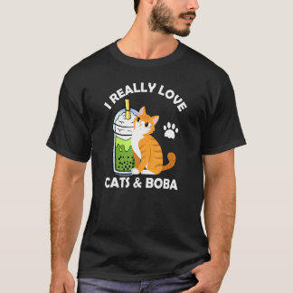 Boba Milk Tea jag älskar verkligen katter & Boba T Shirt