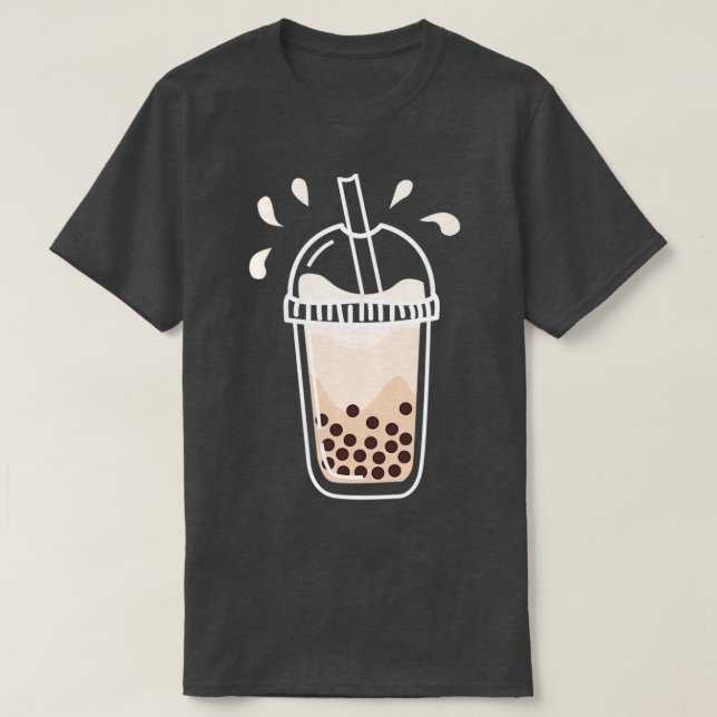 Boba Mjölk Tea i kopp T Shirt (Design framsida)