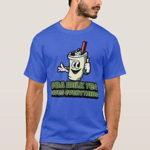 Boba Mjölk Tea löser allt som ler Kopp Ansikte T Shirt