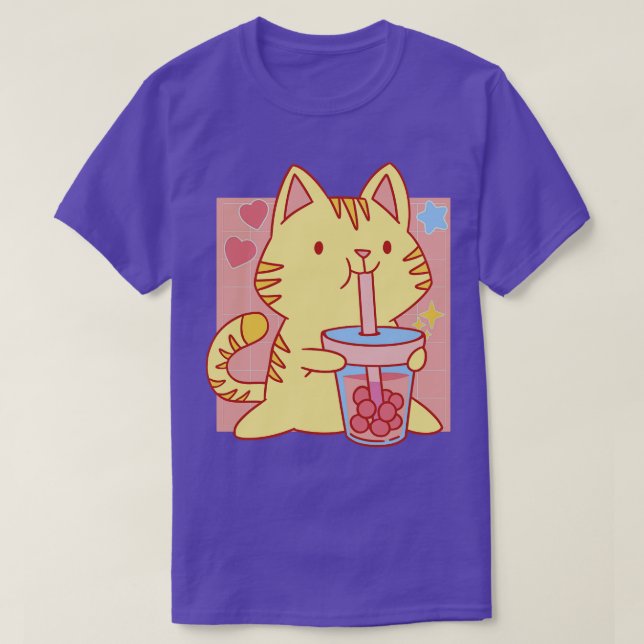 Boba Neko Kawaii T Shirt (Design framsida)