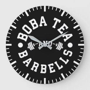 Boba och Barbells - Funny Bubble Tea Workout Stor Klocka
