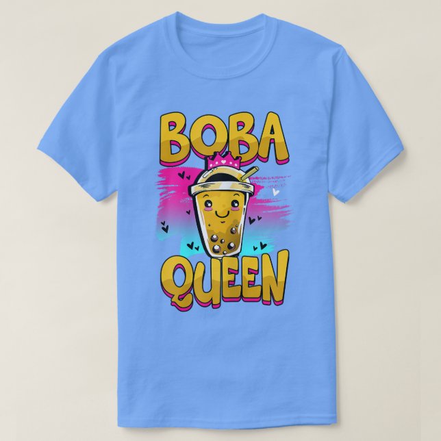 Boba Queen Bubble Tea T Shirt (Design framsida)