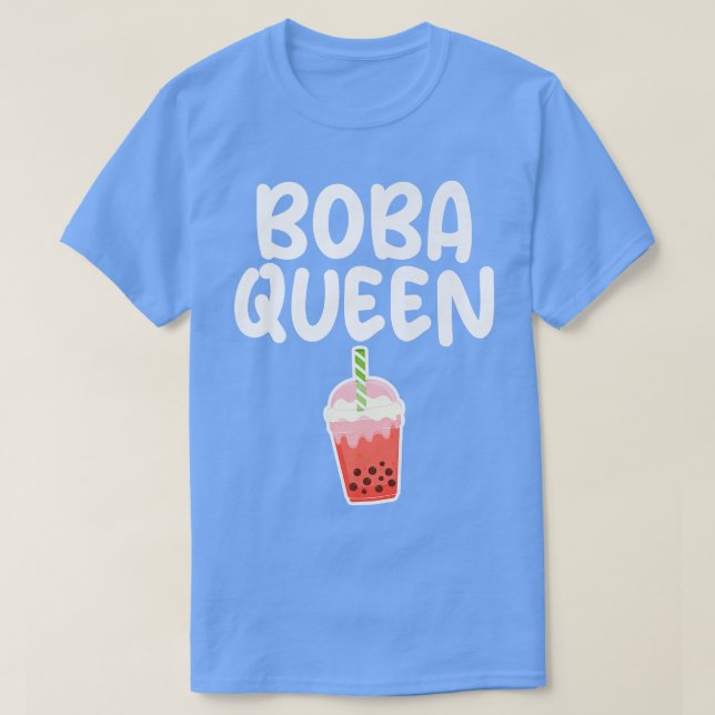 Boba Queen Cute Graphic Print for Bubble Tea Älska T Shirt (Design framsida)