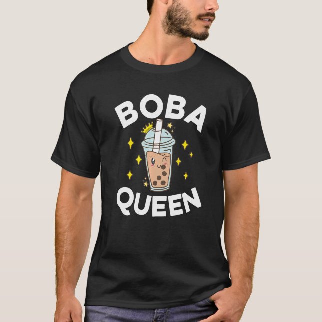 Boba Queen Graphic Tea Tea Drinker Tea Brewing Cu T Shirt (Framsida)