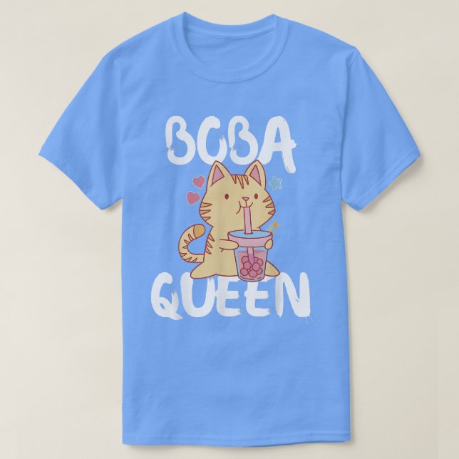 Boba Queen Panda Älskare Drinking Bubble Mjölk Tea T Shirt (Design framsida)