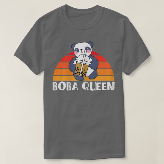 Boba Queen Panda Bear Bubble Tea Partner Titta 132 T Shirt (Design framsida)