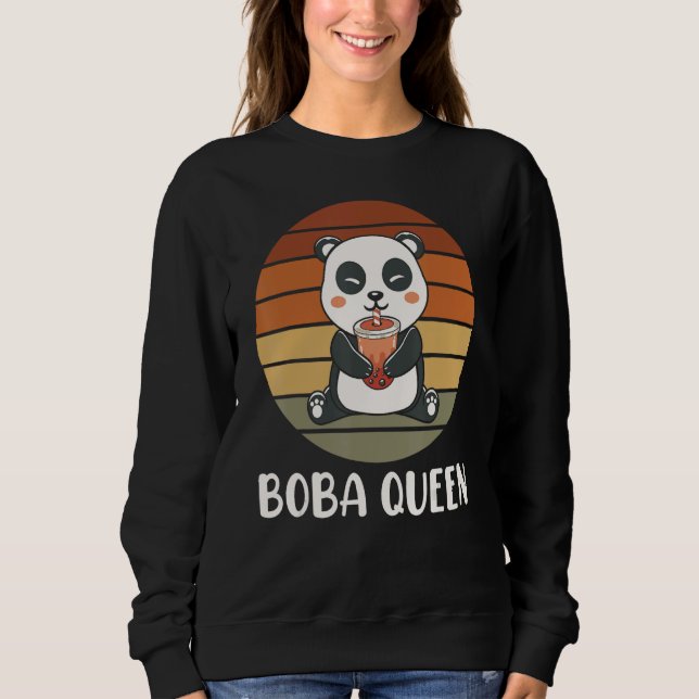 Boba Queen Panda Bubble Tea Boba Tea T Shirt (Framsida)
