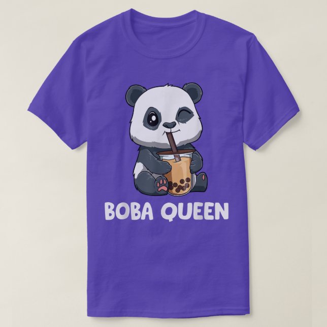 Boba Queen PandasFunny Boba Tea T Shirt (Design framsida)