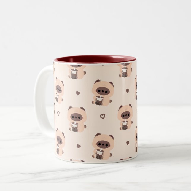 Boba Siamese Cat Två-Tonad Mugg (Framsida vänster)