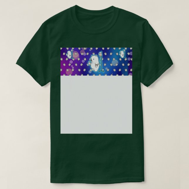 Boba Space Bear med Boba Background T Shirt (Design framsida)
