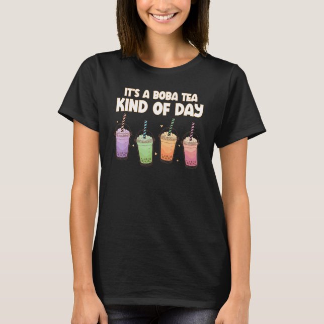 Boba Tapioca Pearls Bubble Milk Tea Drink Men Wome T Shirt (Framsida)