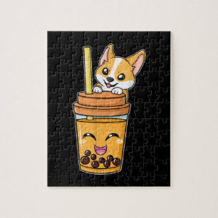 Boba Tapioca Pearls Bubble Mjölk Tea Drink Corgi Pussel