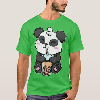 Boba Tapioca Pearls Bubble Mjölk Tea Drink Panda L T Shirt