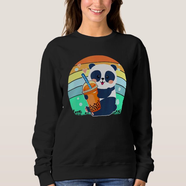 Boba Tapioca Pearls Bubble Mjölk Tea Drink Panda R T Shirt (Framsida)