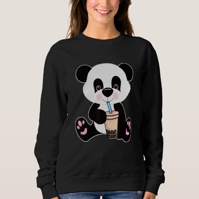 Boba Tapioca Pearls Bubble Mjölk Tea Drink Panda T Shirt (Framsida)