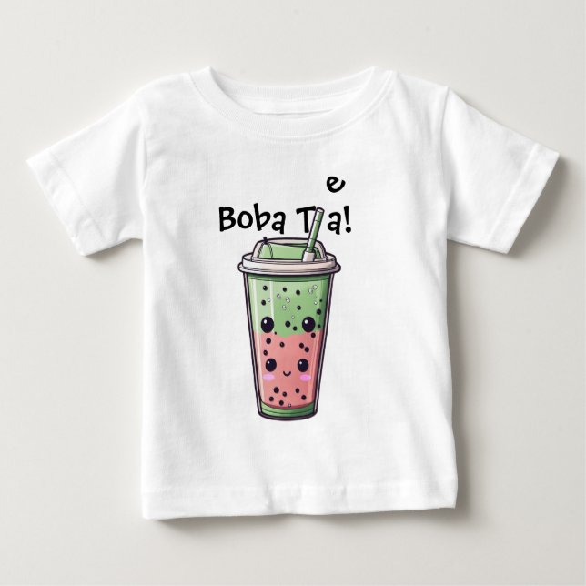 boba te baby topp t shirt (Framsida)